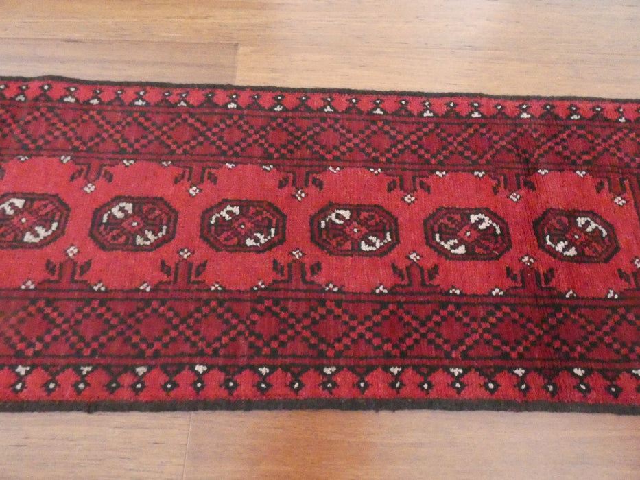 Afghan Hand Knotted Turkman Size: 140 x 51cm - Rugs Direct