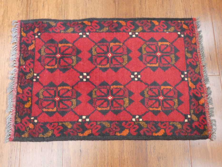 Afghan Hand Knotted Khal Mohammadi Doormat Size: 63 x 43cm - Rugs Direct