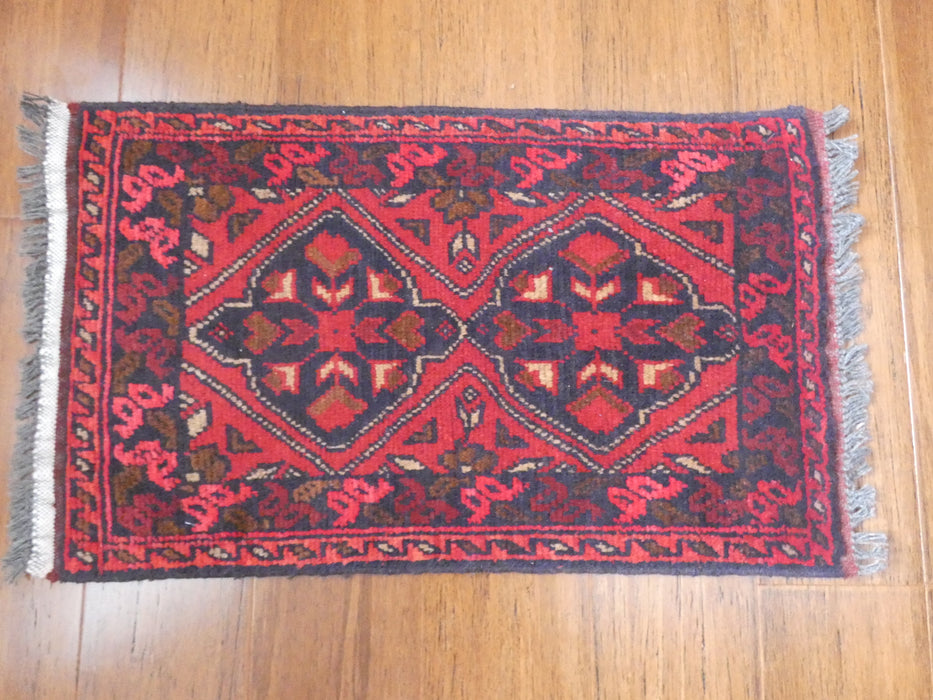 Afghan Hand Knotted Khal Mohammadi Doormat Size: 63 x 40cm - Rugs Direct