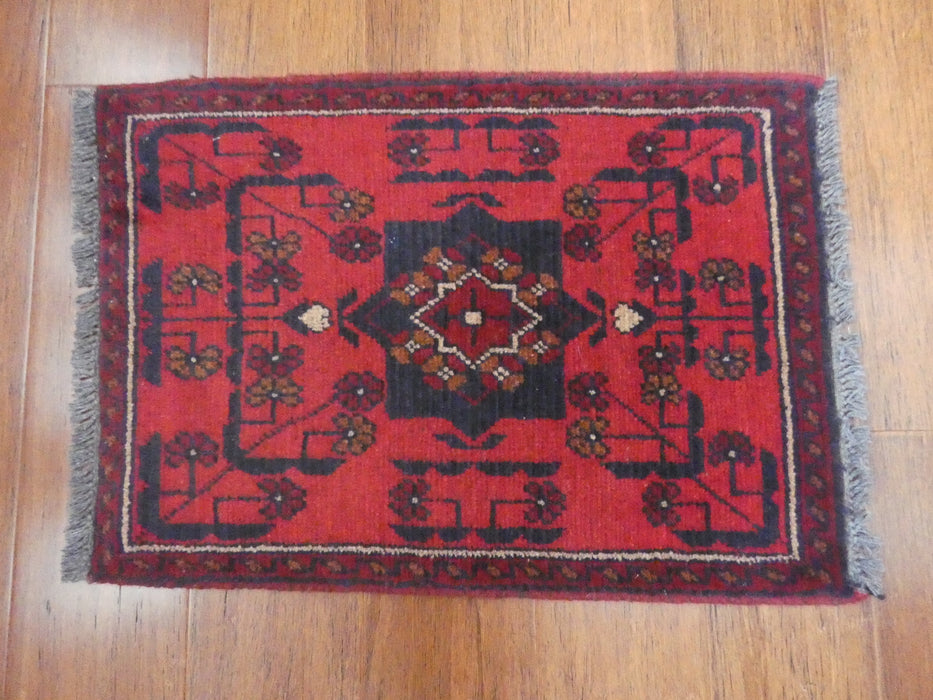 Afghan Hand Knotted Khal Mohammadi Doormat Size: 60 x 44cm - Rugs Direct
