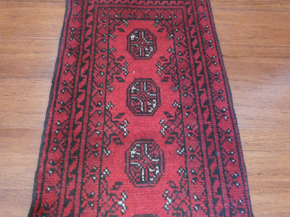 Afghan Hand Knotted Turkman Doormat Size: 97x 48cm - Rugs Direct