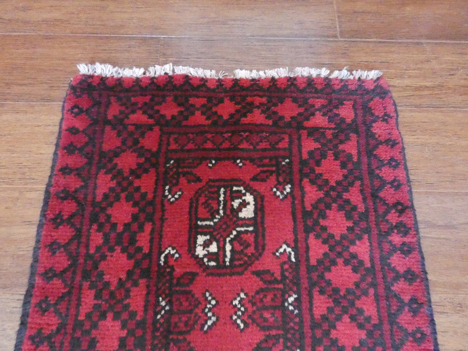 Afghan Hand Knotted Turkman Doormat Size: 97x 51cm - Rugs Direct