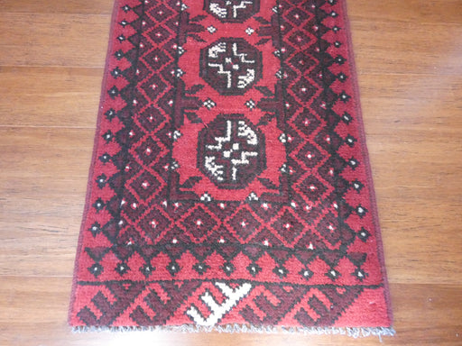 Afghan Hand Knotted Turkman Doormat Size: 90x 52cm - Rugs Direct