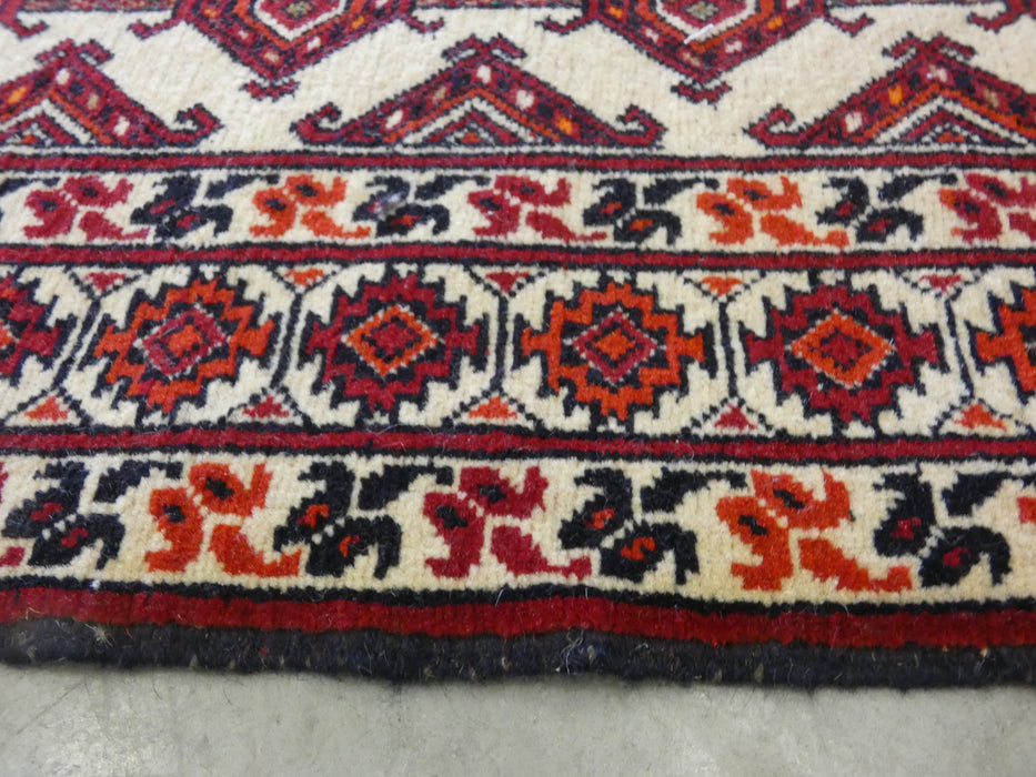 Persian Hand Knotted Turkman Runner Size: 83 x 359cm - Rugs Direct