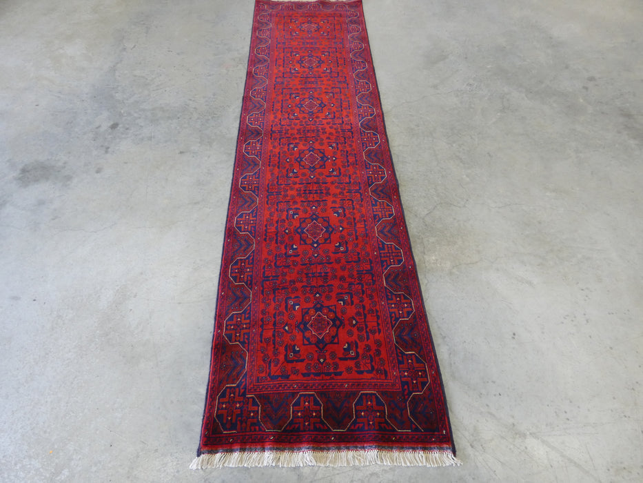 Hand Knotted Afghan Belgique Hallway Runner Size: 76cm x 293cm - Rugs Direct