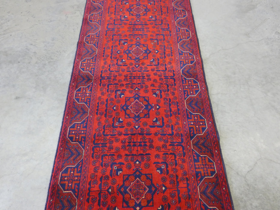 Hand Knotted Afghan Belgique Hallway Runner Size: 76cm x 293cm - Rugs Direct