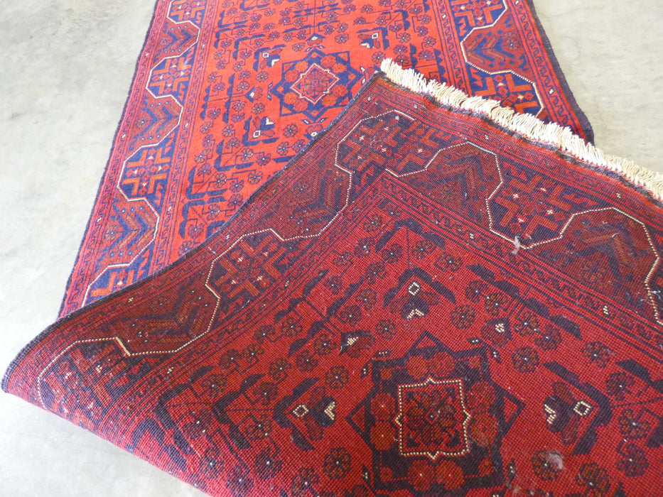 Hand Knotted Afghan Belgique Hallway Runner Size: 76cm x 293cm - Rugs Direct