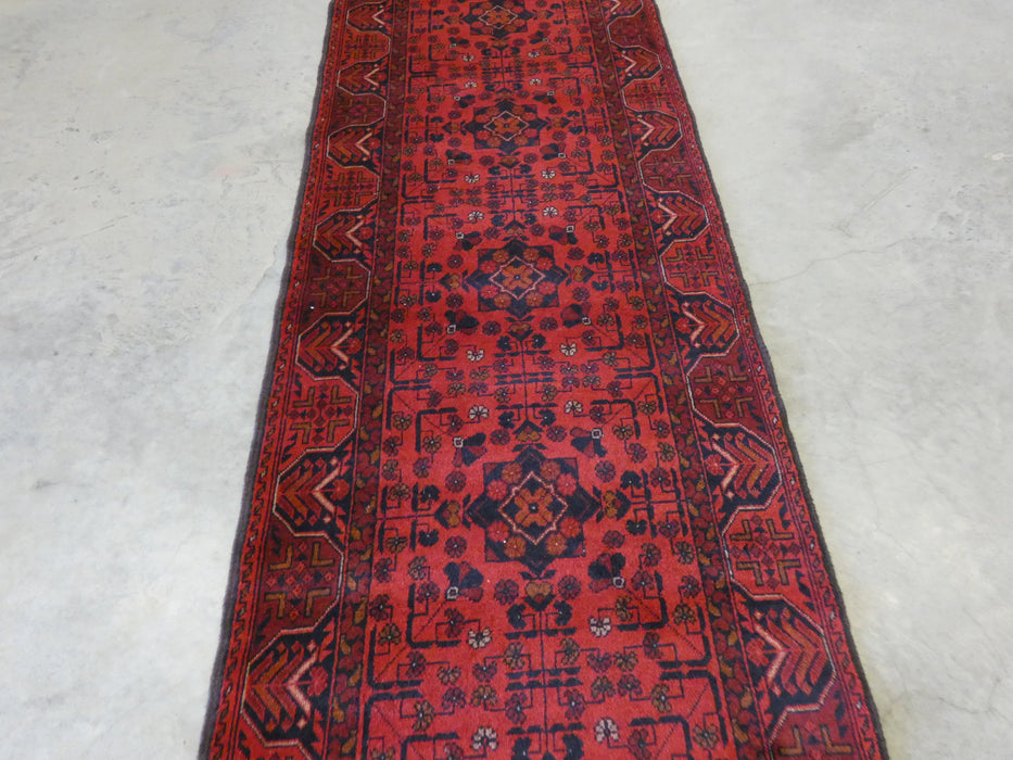 Afghan Hand Knotted Khal Mohammadi  Runner Size: 293cm x 82cm - Rugs Direct