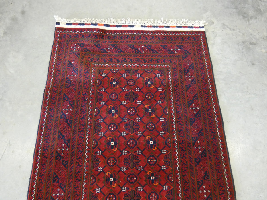 Afghan Hand Knotted Khal Mohammadi  Runner Size: 298cm x 86cm - Rugs Direct