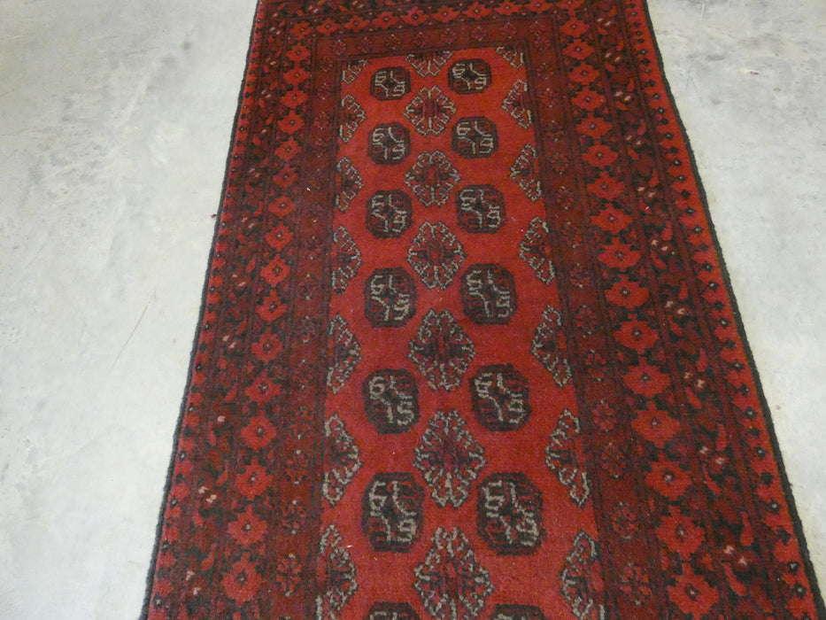 Afghan Hand Knotted Turkman Rug Size:  102cm x 192cm - Rugs Direct