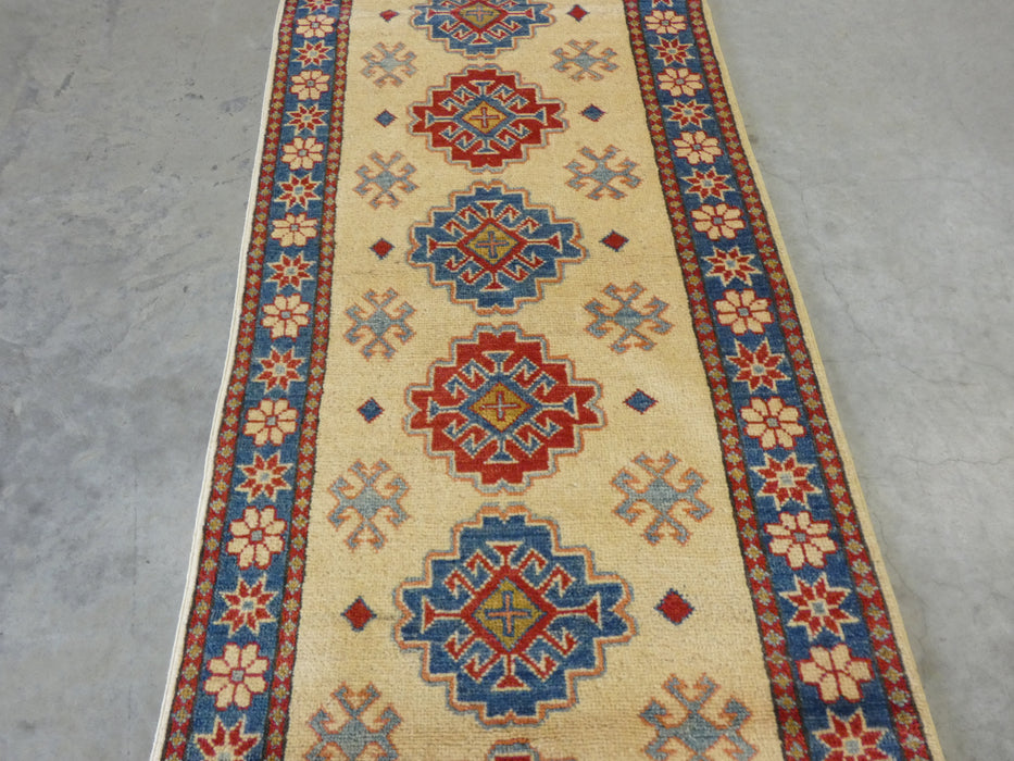 Afghan Hand Knotted Kazak Hallway Runner Size: 78 x 318cm - Rugs Direct
