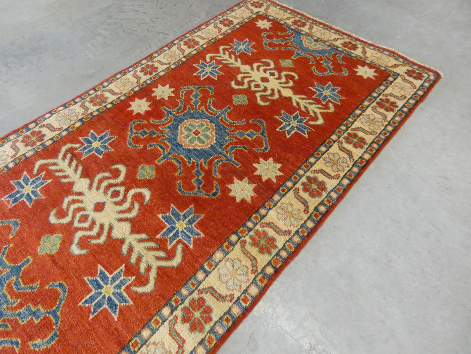 Afghan Hand Knotted Kazak Hallway Runner Size: 81 x 284cm - Rugs Direct