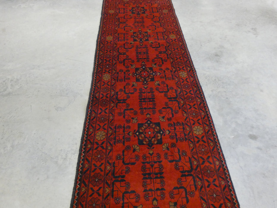 Afghan Hand Knotted Khal Mohammadi  Runner Size: 297cm x 78cm - Rugs Direct