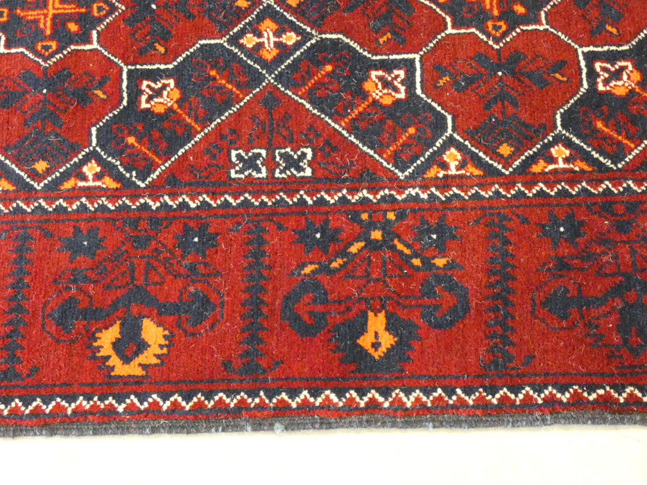 Afghan Hand Knotted Khal Mohammadi  Runner Size: 302cm x 86cm - Rugs Direct