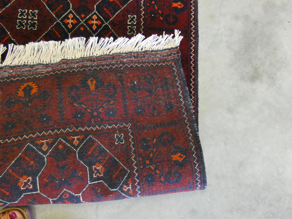 Afghan Hand Knotted Khal Mohammadi  Runner Size: 302cm x 86cm - Rugs Direct