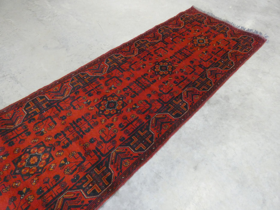 Afghan Hand Knotted Khal Mohammadi  Runner Size: 283cm x 81cm - Rugs Direct