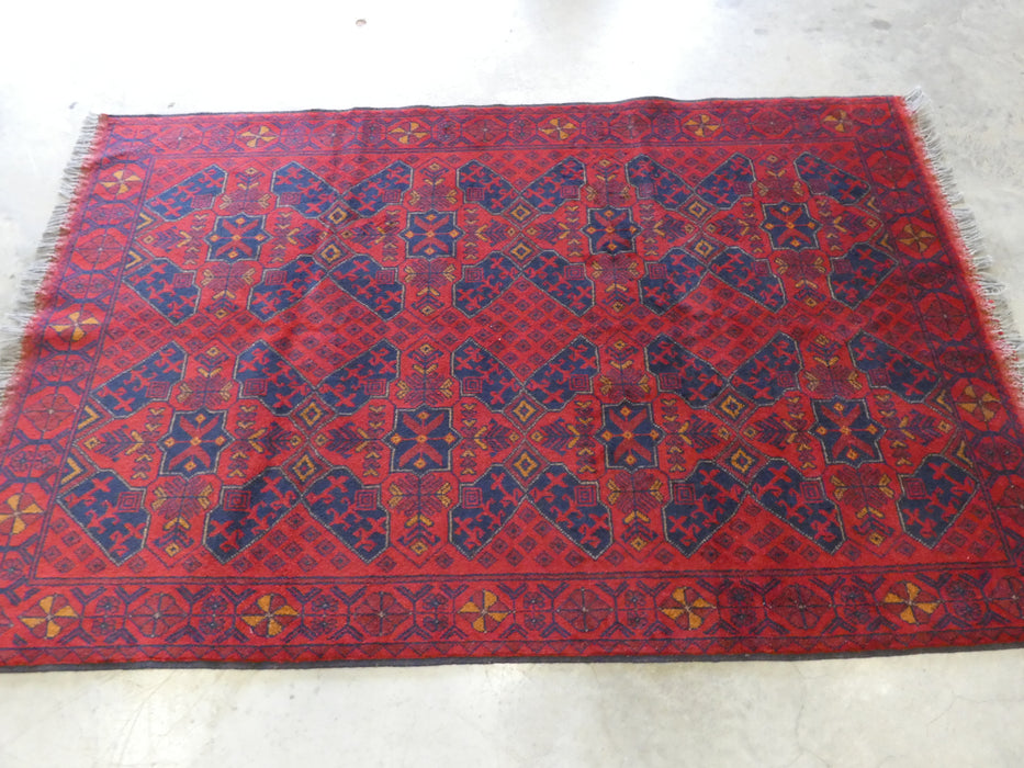 Afghan Hand Knotted Khal Mohammadi Rug Size: 198 x 127 cm - Rugs Direct