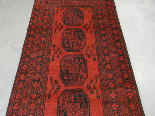Afghan Hand Knotted Turkman Rug Size:  102cm x 190cm - Rugs Direct