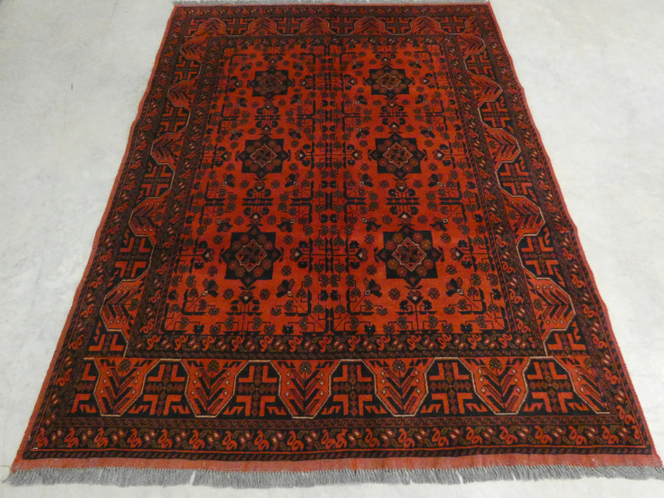 Afghan Hand Knotted Khal Mohammadi Rug Size: 194 x 148 cm - Rugs Direct