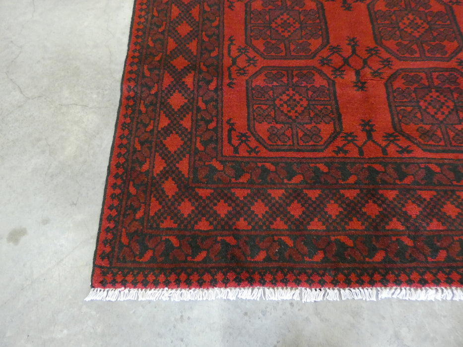 Afghan Hand Knotted Turkman Rug Size:  196cm x 152cm - Rugs Direct