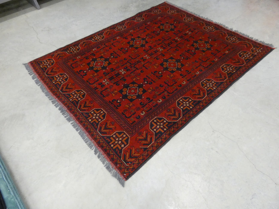 Afghan Hand Knotted Khal Mohammadi Rug Size: 197 x 152 cm - Rugs Direct