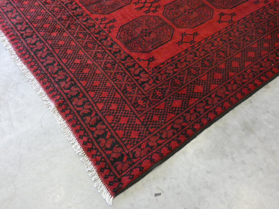 Afghan Hand Knotted Turkman Rug Size:  206cm x 287cm - Rugs Direct