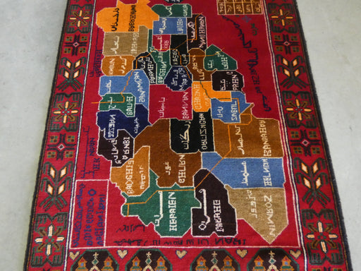 TRIBAL HANDMADE MAP OF AFGHANISTAN BALUCHI RUG - Rugs Direct