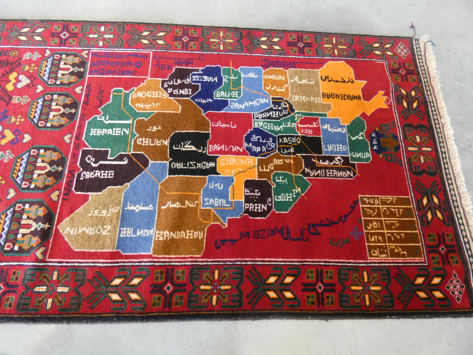 Afghan Map Rug TRIBAL HANDMADE MAP OF AFGHANISTAN BALUCHI RUG — Rugs Direct