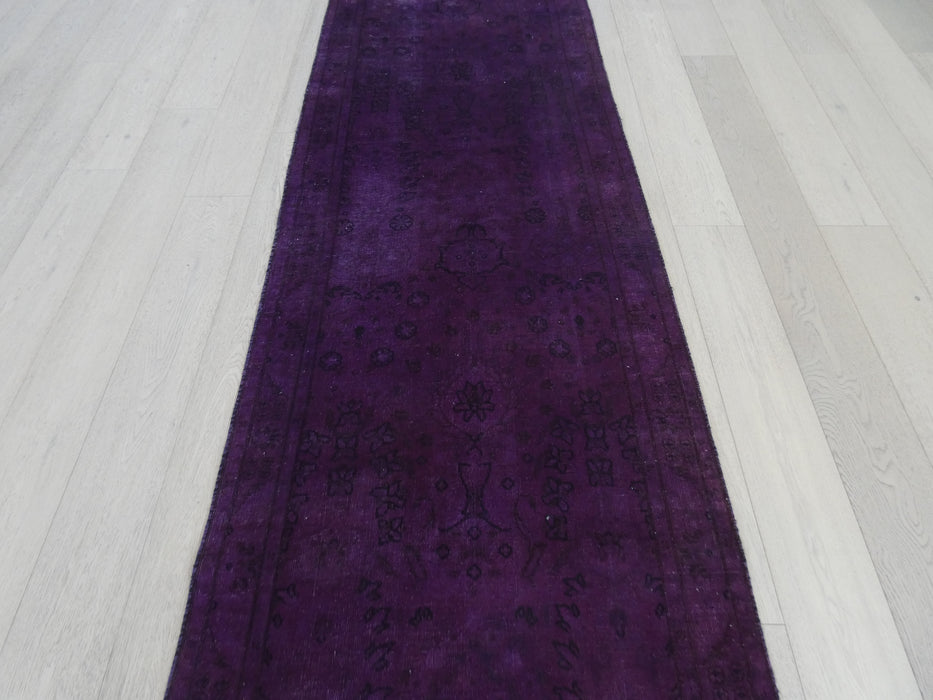 Persian Hand Knotted Vintage Overdyed Hallway Runner Size: 99 x 326cm - Rugs Direct