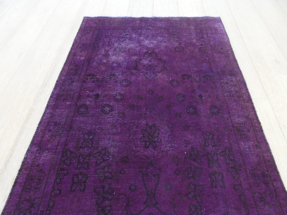 Persian Hand Knotted Vintage Overdyed Hallway Runner Size: 99 x 326cm - Rugs Direct