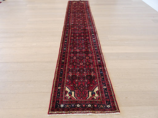 Persian Hand Knotted Hamadan Hallway Runner Size: 400 x 82cm - Rugs Direct