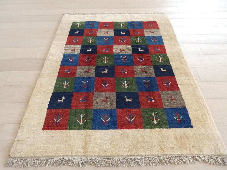 Authentic Persian Hand Knotted Gabbeh Rug Size: 151 x 193cm - Rugs Direct
