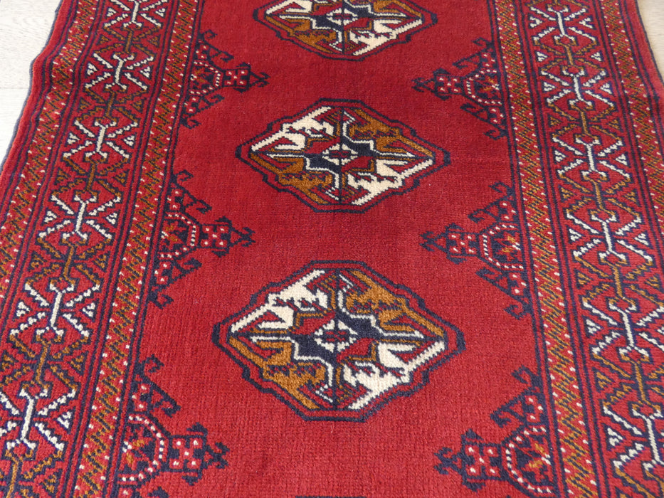 Persian Hand Knotted Turkman Runner Size: 79 x 275cm - Rugs Direct