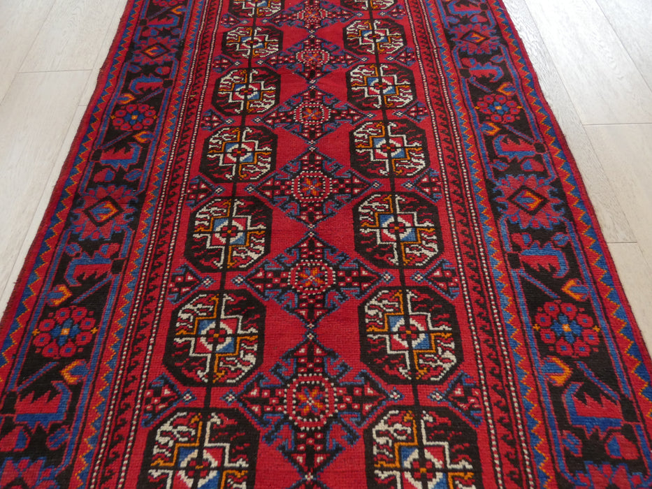 Persian Hand Knotted Turkman Runner Size: 300 x 105cm - Rugs Direct