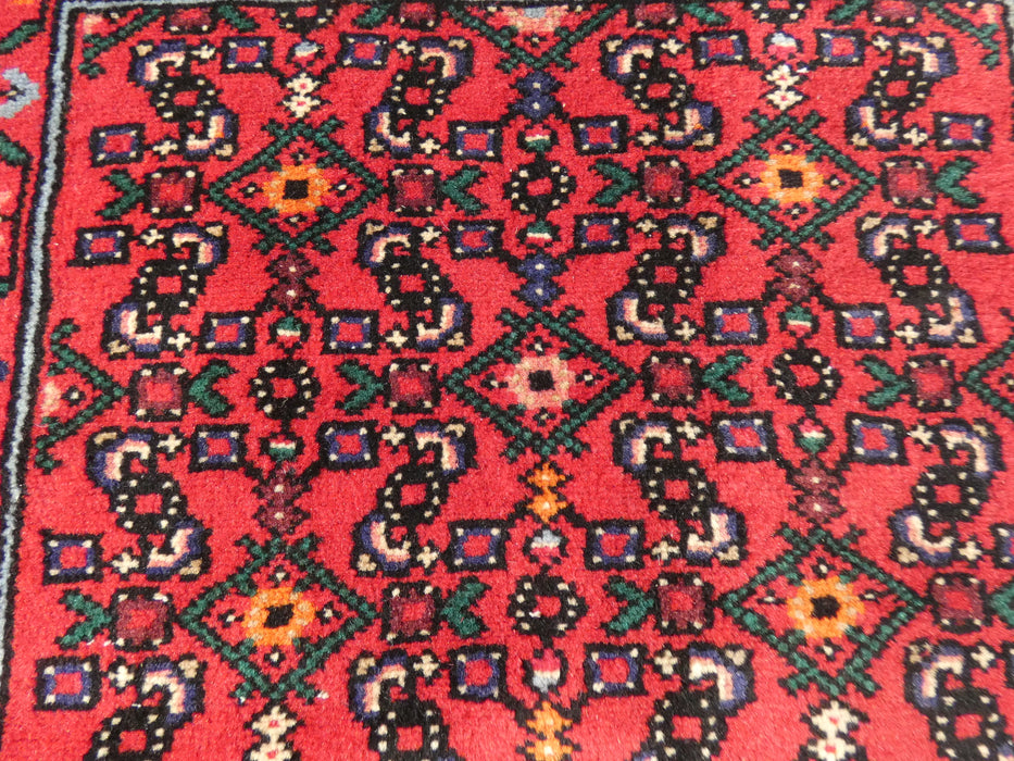 Persian Hand Knotted Hamadan Hallway Runner Size: 80 x 377cm - Rugs Direct