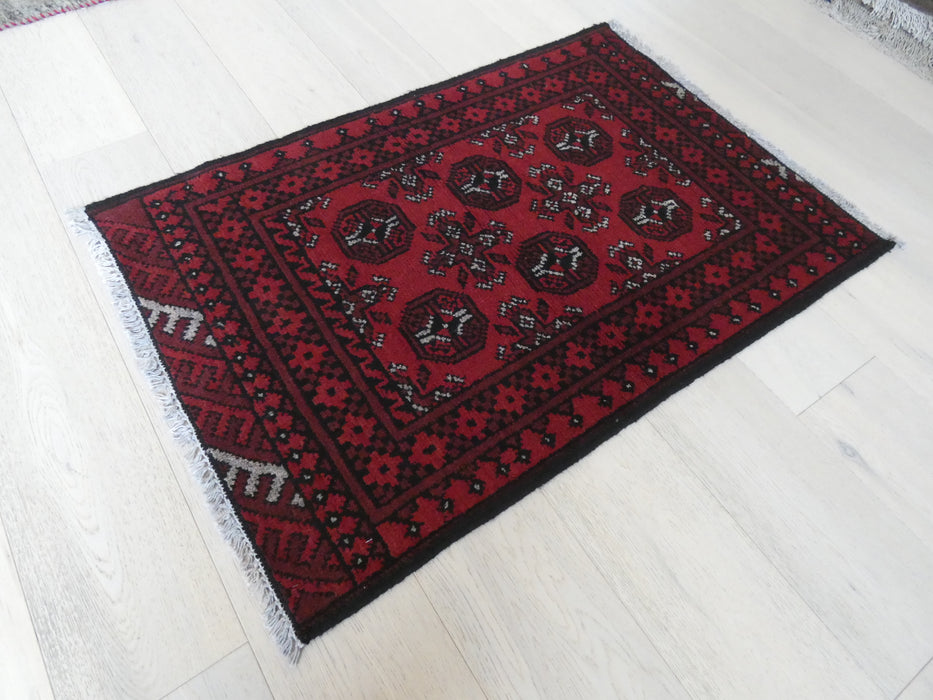 Afghan Hand Knotted Turkman Rug Size: 112 x 77cm - Rugs Direct