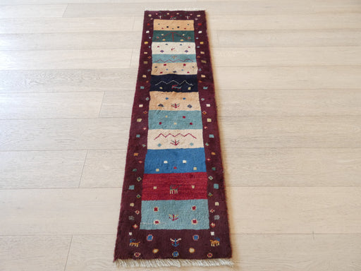 Authentic Persian Hand Knotted Gabbeh Rug Size: 164 x 45cm - Rugs Direct