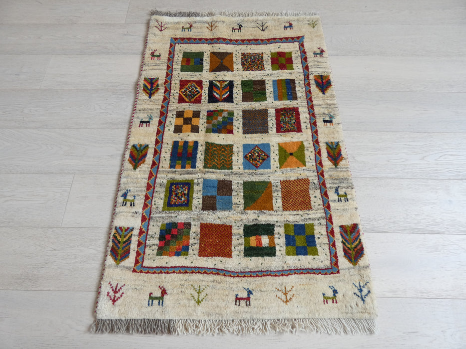 Authentic Persian Hand Knotted Gabbeh Rug Size: 122 x 80cm - Rugs Direct