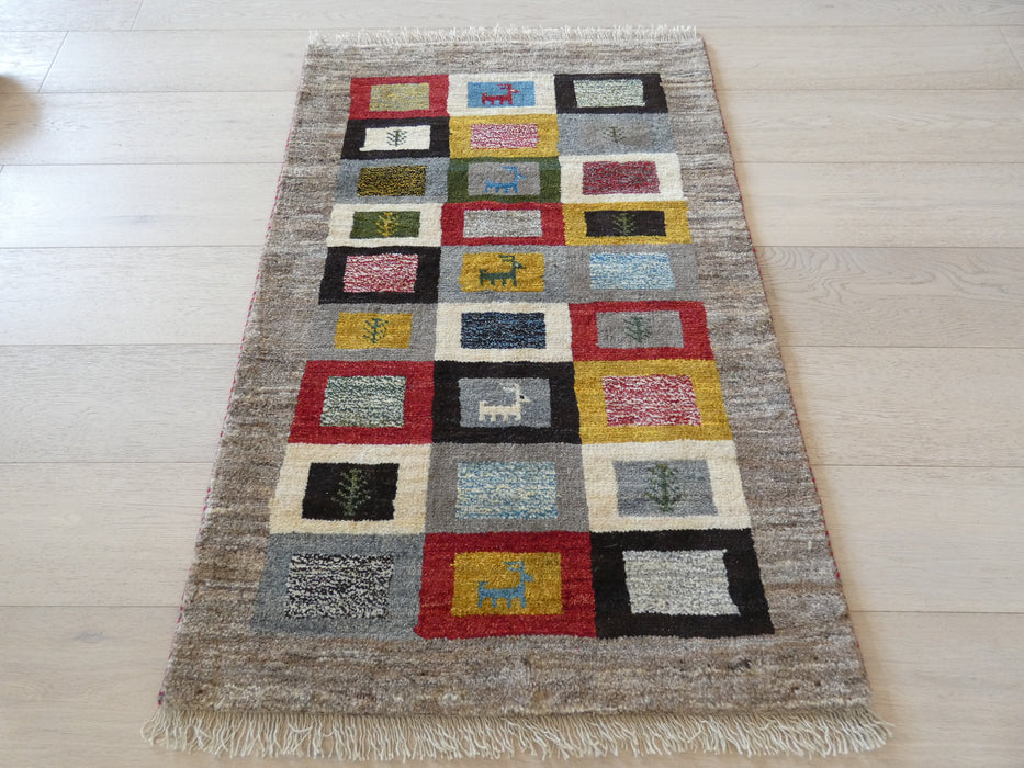 Authentic Persian Hand Knotted Gabbeh Rug Size: 119 x 80cm - Rugs Direct