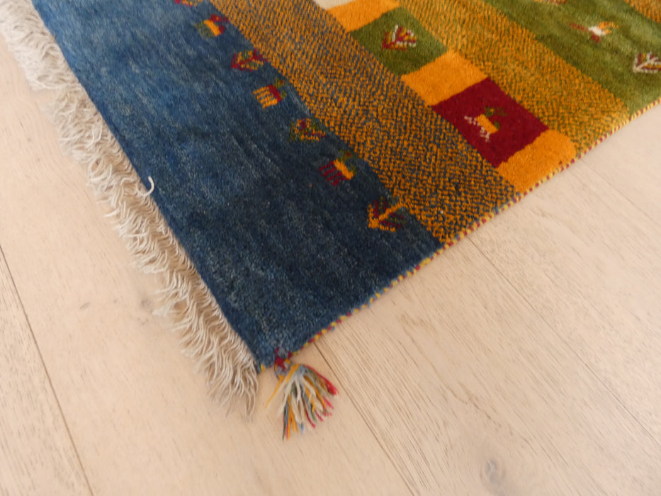 Authentic Persian Hand Knotted Gabbeh Rug Size: 124 x 78cm - Rugs Direct