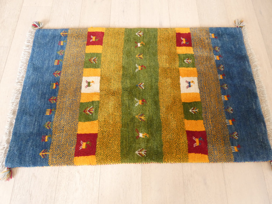 Authentic Persian Hand Knotted Gabbeh Rug Size: 124 x 78cm - Rugs Direct