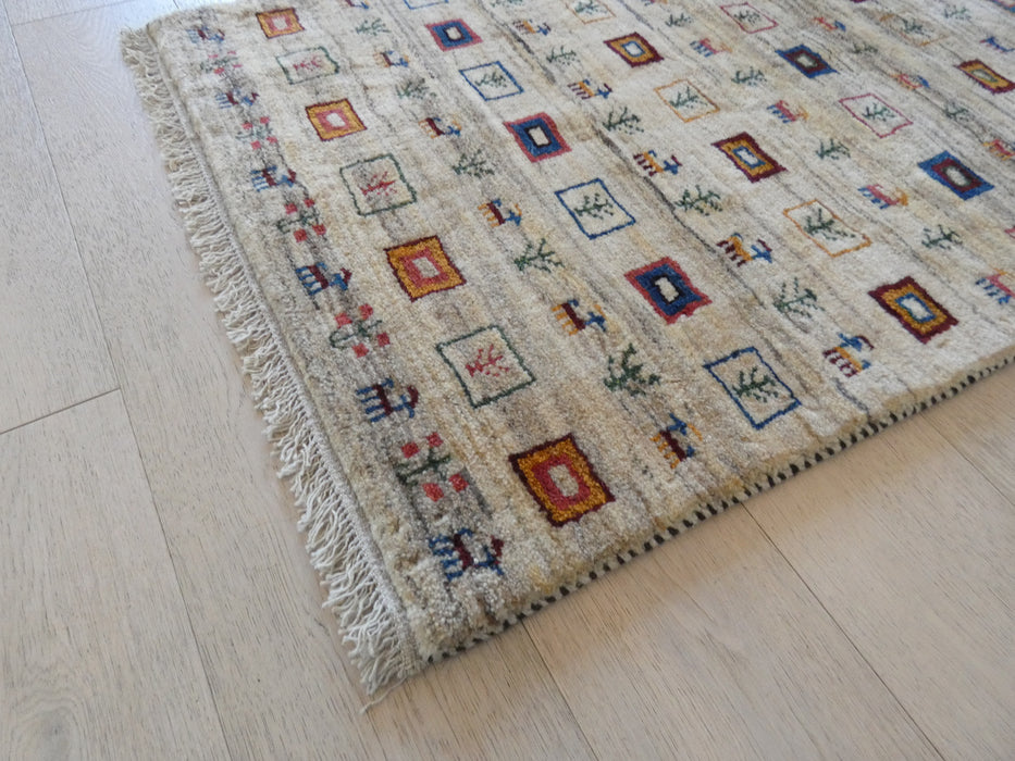 Authentic Persian Hand Knotted Gabbeh Rug Size: 120 x 82cm - Rugs Direct