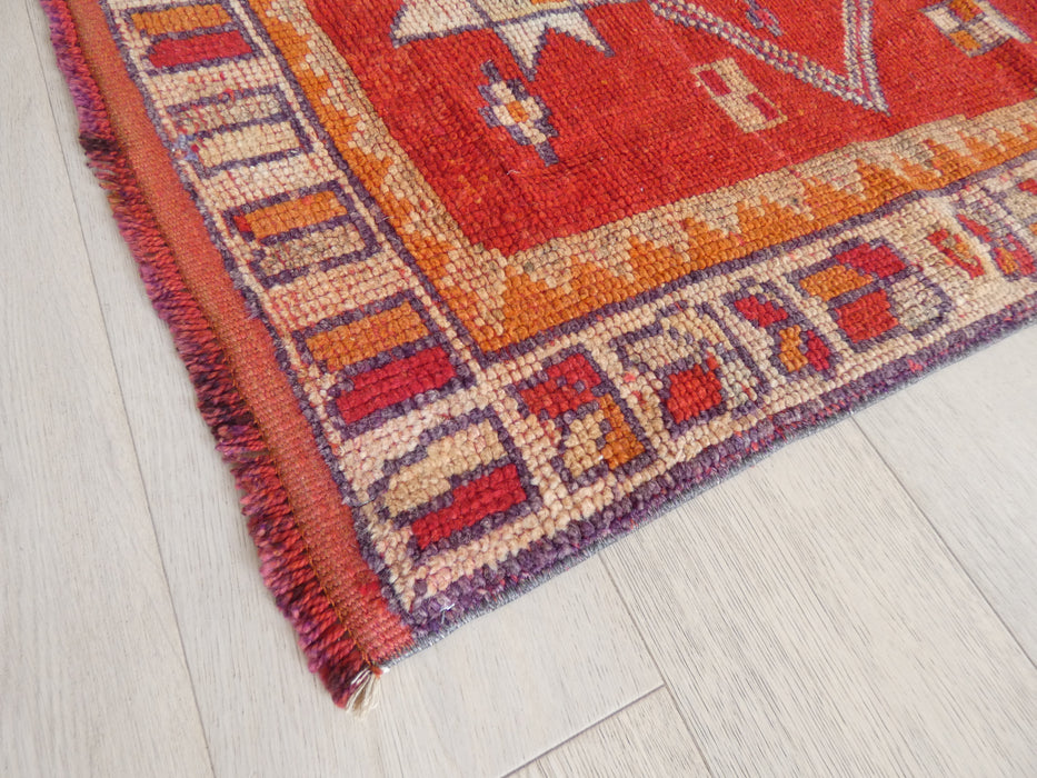 Vintage Hand Knotted Anatolian Turkish Hallway Runner Size: 313 x 96cm - Rugs Direct