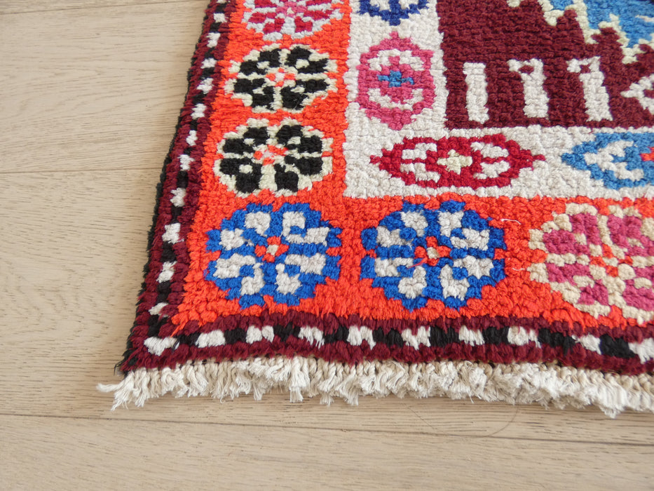 Vintage Hand Knotted Anatolian Turkish Hallway Runner Size: 403 x 78cm - Rugs Direct