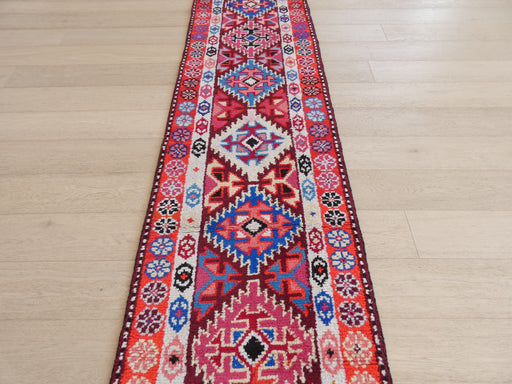 Vintage Hand Knotted Anatolian Turkish Hallway Runner Size: 403 x 78cm - Rugs Direct