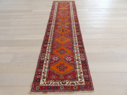 Vintage Hand Knotted Anatolian Turkish Hallway Runner Size: 328 x 86cm - Rugs Direct