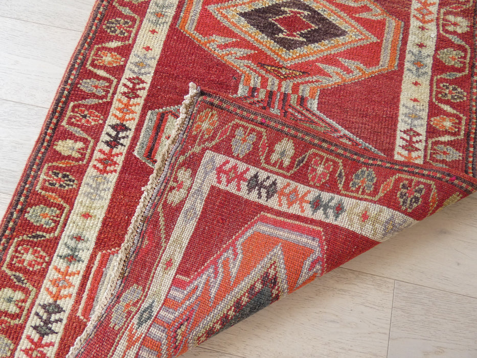 Vintage Hand Knotted Anatolian Turkish Hallway Runner Size: 392 x 85cm - Rugs Direct