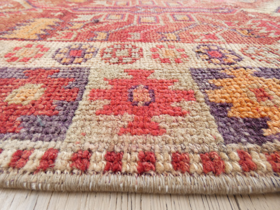 Vintage Hand Knotted Anatolian Turkish Hallway Runner Size: 375 x 75cm - Rugs Direct