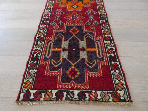 Vintage Hand Knotted Anatolian Turkish Hallway Runner Size: 403 x 85cm - Rugs Direct