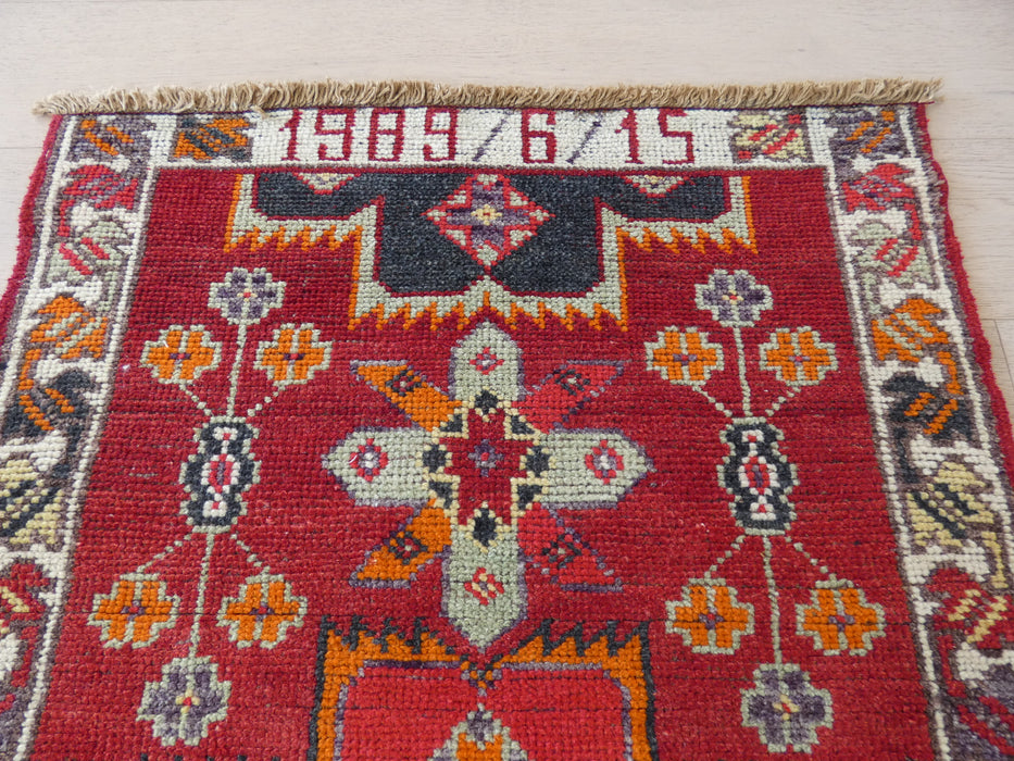 Vintage Hand Knotted Anatolian Turkish Hallway Runner Size: 403 x 85cm - Rugs Direct